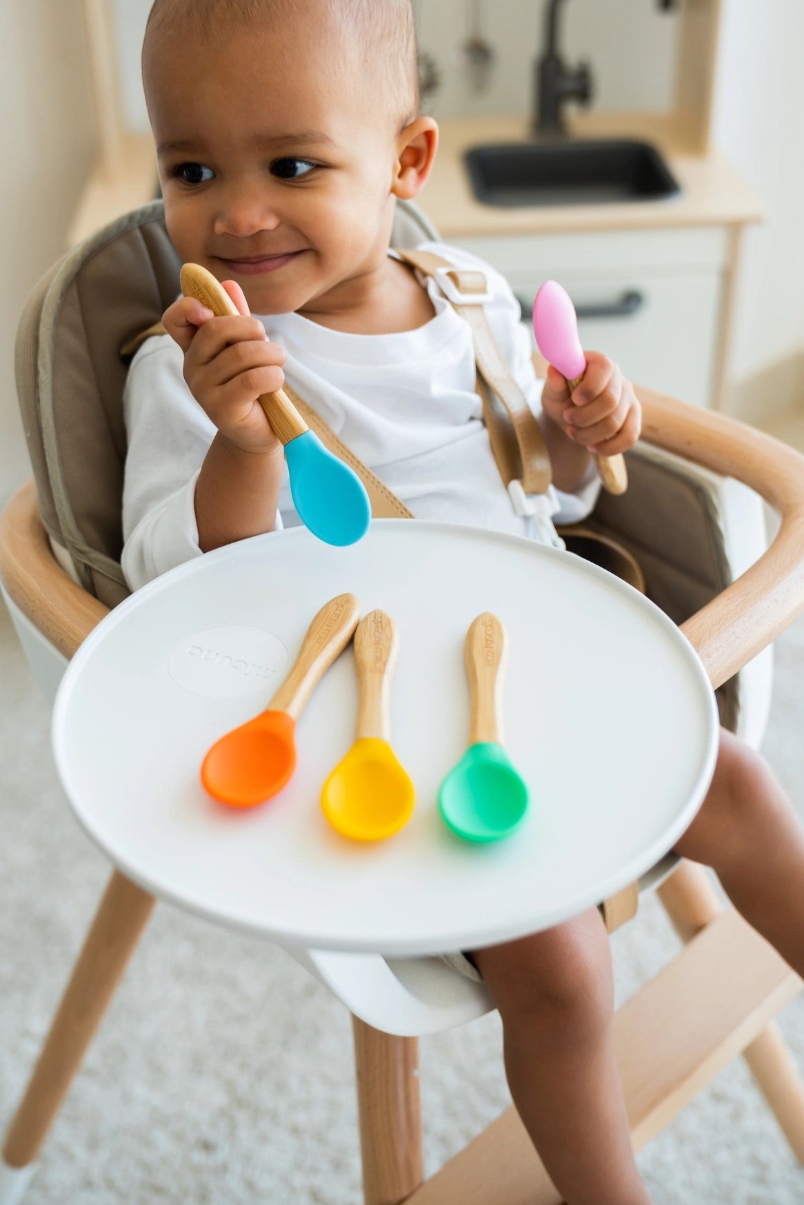 Pack of 3 Spoons with Bamboo Handles image 1