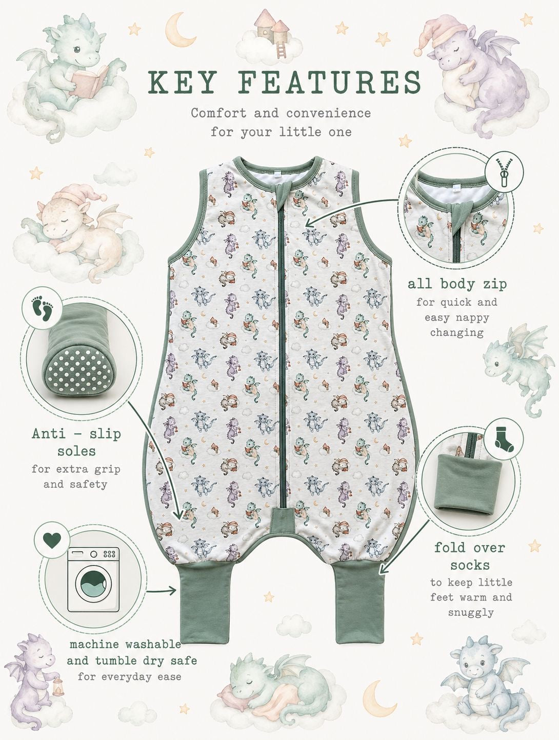 Dragons - Toddler Sleeping Suit 1.0 TOG