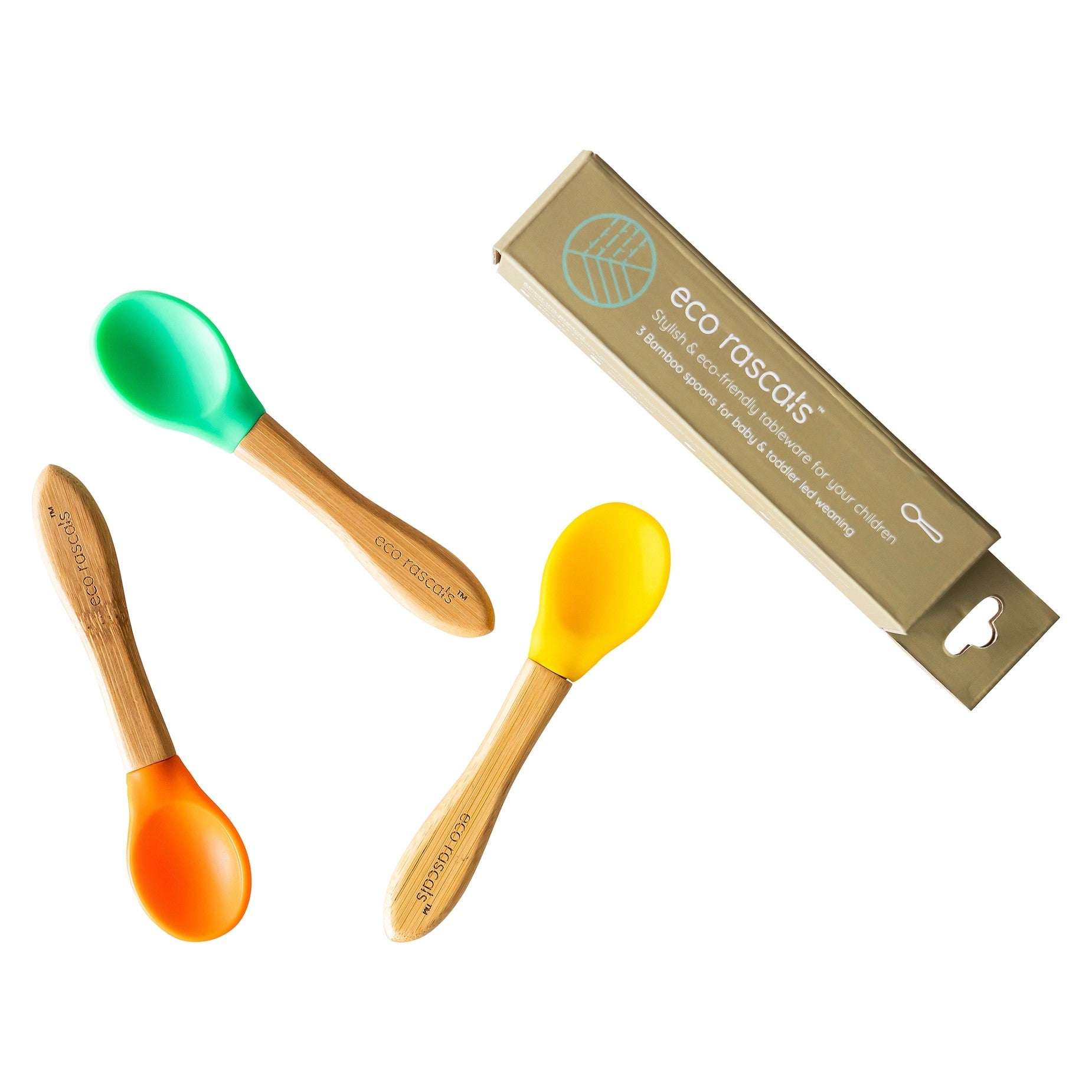 Pack 3 Spoons Bamboo Handles
