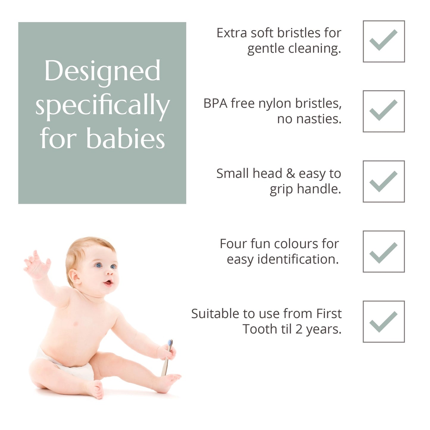 Bamboo Baby Toothbrushes (set of 4, multicolour) image 4