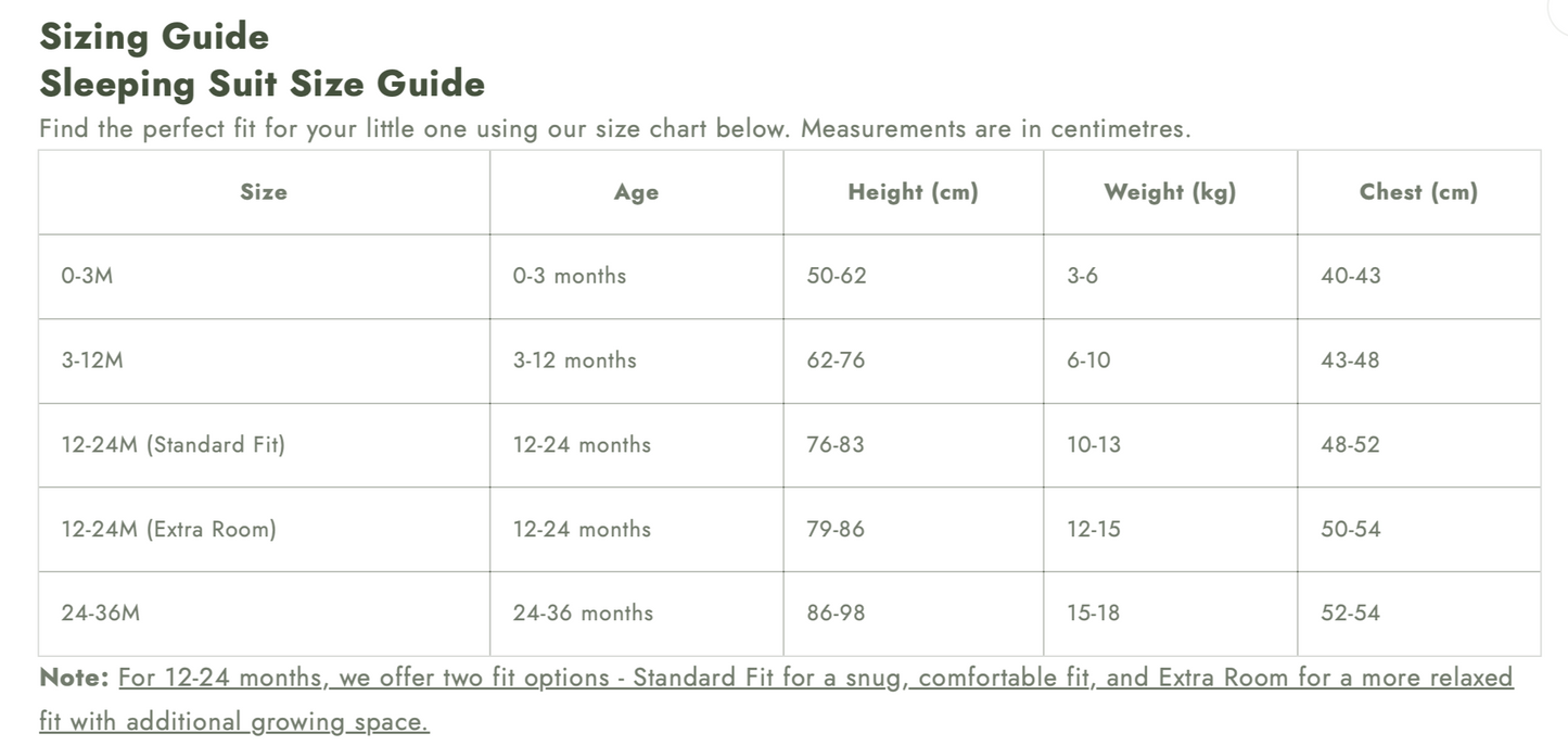 Toddler Sleeping Suit 2.5 TOG