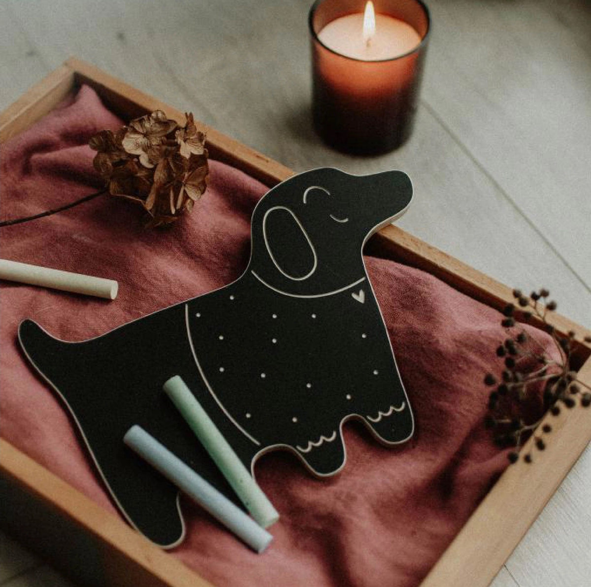 Dog Animal Shaped Chalk Board Chalk